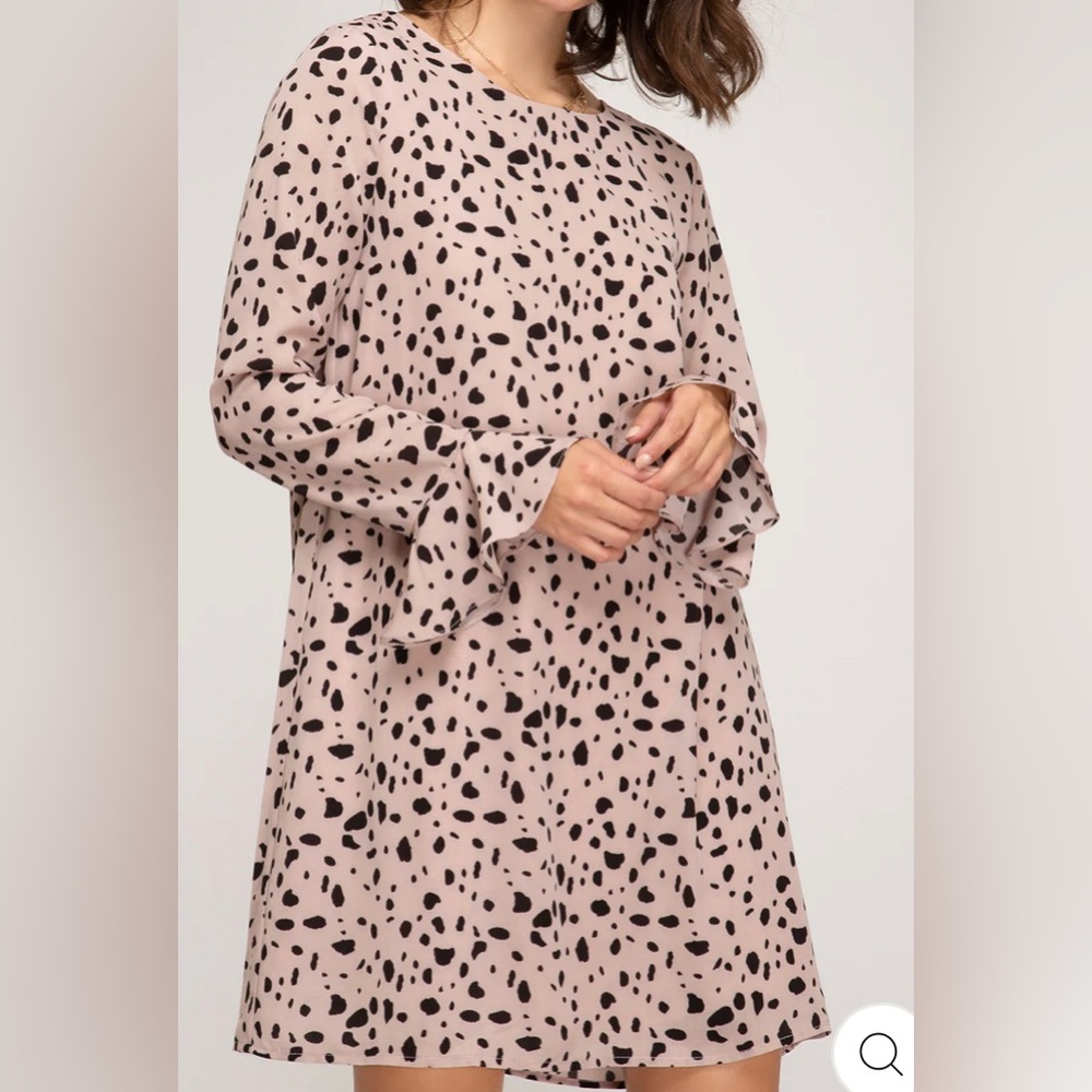 She + Sky Dalmatian Print Dress NWT